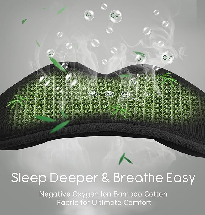 Sleep Mask with Headphones Bluetooth 5.4, TOPOINT 3D Eye Mask Blackout with Soft Bamboo Cotton for Side Sleepers Women Men, Sleep Headphones Earphones HD Speaker Microphone for Travel Meditation Gift