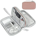 FYY Travel Cable Organizer Bag Pouch Electronic Accessories Carry Case Portable Waterproof Double Layers All-in-One Storage for Cable, Cord, Charger, Phone,-Pattern Pink(M)