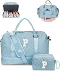 Gifts for Her-Overnight Bags for Women, Personalized Weekender Bag, Monogram Travel Bag, Letter Bag with Makeup Bag，Daughter Friend Gifts, Initial Gift for Mom Sister (Letter P)