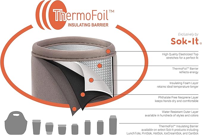Sok It LunchTote Zippered Bag Insulated Neoprene Caddy (Spring Bouquet, X-Large 6.5 Quart Lunch Tote)