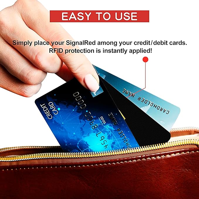 SaiTech IT 5 Pack RFID Blocking Card, One Card Protects Entire Wallet Purse, NFC Contactless Bank Debit Credit Card Protector ID ATM Guard Card Blocker–(Black)