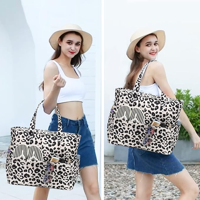 Waterproof Beach Tote Pool Bags for Women Ladies Extra Large Gym Tote Carry On Bag With Wet Compartment for Weekender Travel