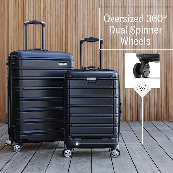 Samsonite Omni 2 International Carry-On Luggage with 360° Spinner Wheels - Scratch Resistant Hardshell - TSA, Airline-Approved - Expandable Polycarbonate Shell for Lightweight Travel - Rose Gold