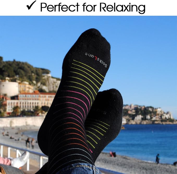 Cotton Compression Socks for Women & Men. 15-20 mmHg Support Knee-High Navy Blue M/L