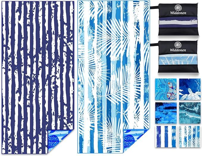 Lightweight Thin Microfiber Beach Towel Sand Free Quick Dry Absorbent Compact Soft Pool Swim Travel Towels Extra Large Oversized Beach Accessories Packable Essentials Stuff Gifts for Adult