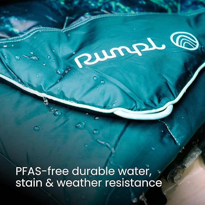 Rumpl Original Puffy Blanket - Warm, Water-Resistant Camping Blanket with 100% Recycled Synthetic Insulation, 52"x75", Original Puffy V2, Deepwater