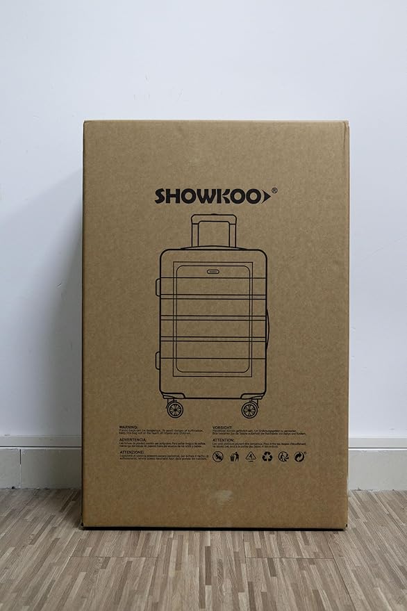 SHOWKOO Luggage Sets Expandable PC+ABS Durable Suitcase Double Wheels TSA Lock Red
