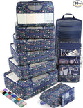 Veken 10 Set Packing Cubes for Travel Essential, Suitcase Organizer Bags in 4 Sizes, Carry-On Luggage Accessories with Large Laundry & Hanging Toiletry Bag, Must-Have for Airplane, Road Trip & Camping
