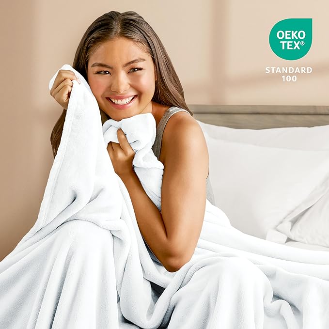 Bare Home Fleece Blanket - Twin/Twin Extra Long - Ultra-Soft Lightweight for Bed, Sofa, and Couch - Luxury Microplush - Cozy Warm Blanket (Twin/Twin XL, White)