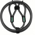 10 ft x 1/2" Heavy Duty Cut-Proof Security Cable | Flexible Vinyl-Coated Braided Steel with Looped Ends | Weatherproof Anti-Theft Locking Cable for Bikes, Gates, Kayaking & Outdoor Equipment
