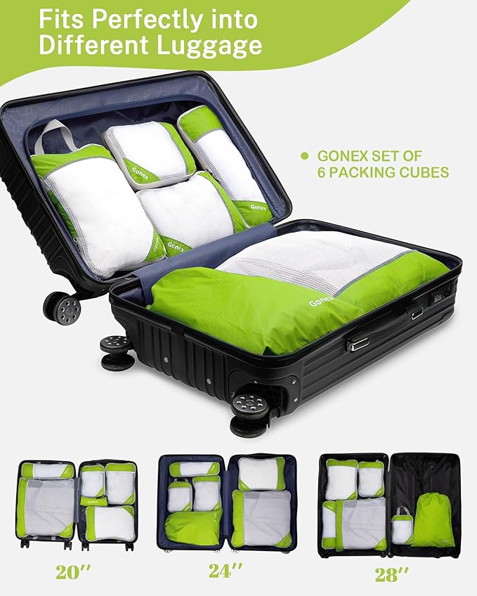 Compression Packing Cubes, Gonex Extensible Storage Mesh Bags Organizers