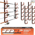 Fishing Rod Holder for Garage, H5 Wall or Ceiling Mounted Fishing Pole Holders with Soft Protective Pad, Fishing Rod Storage Organizer, Horizontal Fishing Rod Wall Mount Nets Storage (4 PACK)