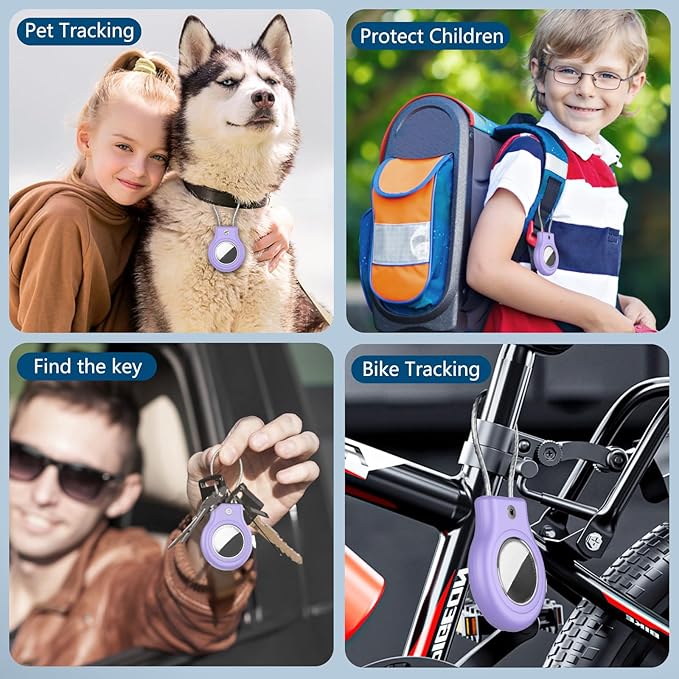 Waterproof Airtag Holder,Airtag Case with Secure Lock,Airtags Keychain for Apple Airtag,Anti-Lost Protective Cover Air tag Accessories for GPS Item Finder Tracker Luggage,Bag,Key,Pet,Cat Dog,Black
