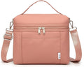 NOL Natural Organic Lifestyle Insulated Lunch Bags for Women Cooler Bag Lightweight Nylon Waterproof Lunch Box For Work (Dark Pink, Medium(normal))