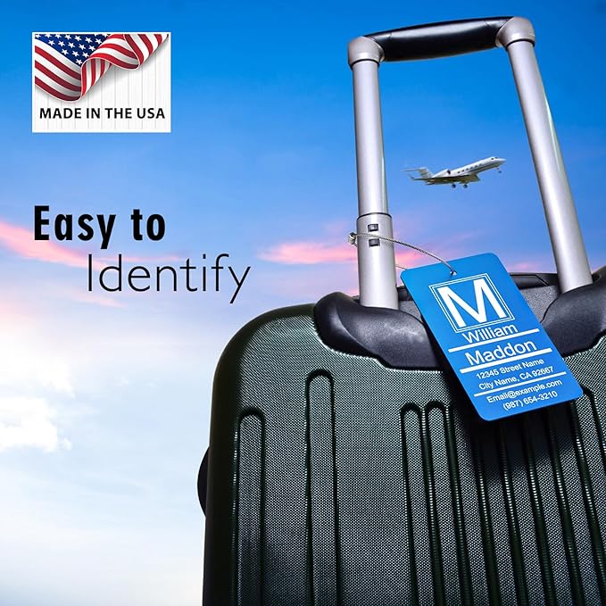 Luggage Tags for Suitcase - Personalized Engraved Metal Tag for Purple Cruise Travel - Custom Name Tags Suitable for Bags and Backpacks No Underline (2x3.5 inch)