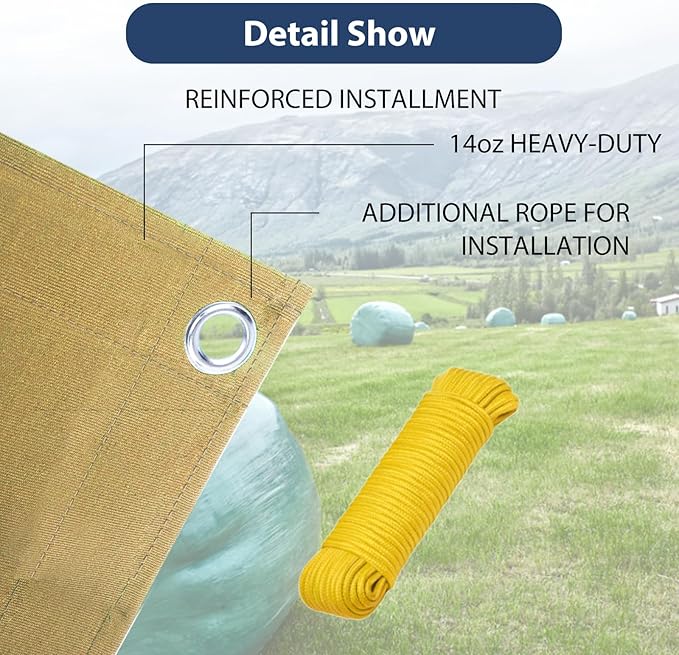 20’x24’ Canvas Tarp Heavy Duty Water Resistant Tarpaulins with Aluminum Grommets,UV Resistant, 22Mil Multipurpose Drop Cloth, 14oz Cover Sheet for Outdoor and Indoor Use with Ropes Yellow