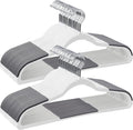 SONGMICS Clothes Hangers, Pack of 50 Plastic Coat Hangers, Space-Saving, 0.2 Inches Thick, 17.7 Inches Wide, 360° Swivel Hook, Cloud White and Dark Gray UCRP050W50
