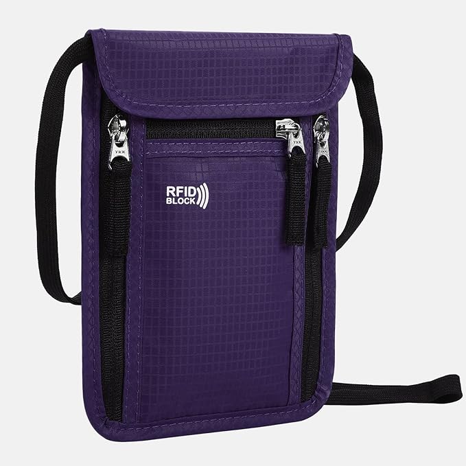 Travel Pouch Neck Wallet Family Passport Holder Organizer Case with RFID Blocking