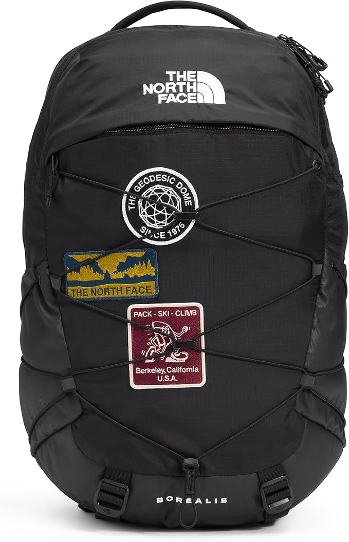 THE NORTH FACE Borealis Commuter Laptop Backpack | Water Repellent Finish, 16" Laptop Sleeve, Large Main Compartment for Everyday Carry, TNF Black U Borealis Patch/TNF White, One Size
