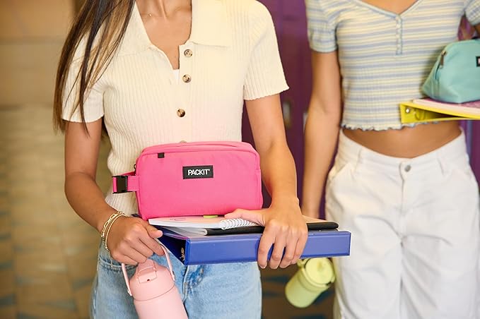 PackIt® Freezable Snack Box, Blue Sky, Built with ECOFREEZE® Technology, Collapsible, Reusable, Zip Closure with Buckle Handle, Designed For Work Snacks, Fresh Snacks On the Go, Adults, and All Ages