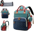 Diaper Bag with Changing Station, Waterproof 3 in 1 Diaper Backpack with Foldable Changing Pad, Baby Registry Search &Baby Shower Gifts - Newborn Essentials, Red-Green-Blue