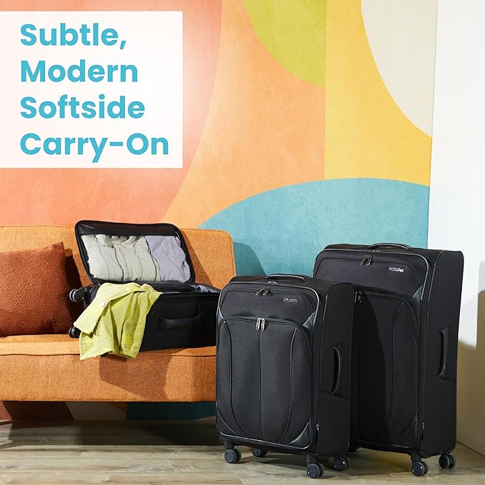 American Tourister 4 KIX 2.0 Expandable Softside Luggage with Spinner Wheels, 24 SPINNER, CLASSIC BLUE
