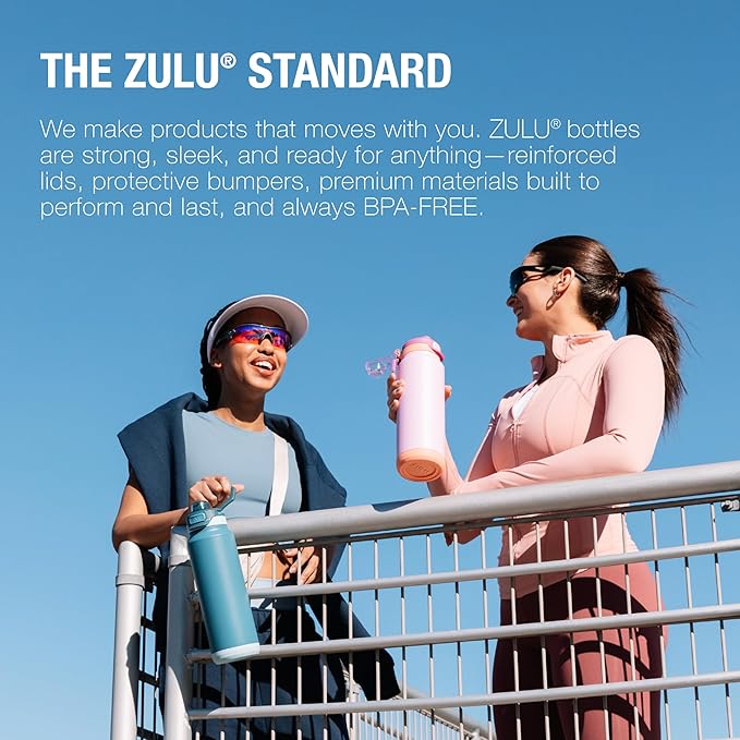 ZULU Powerfill Pro 32oz Stainless Steel Water Bottle with Quick Fill Lid, Triple Walled Vacuum Insulated Metal, Leak Proof Locking Lid, Sip and Chug, Reusable BPA Free, Driftwood