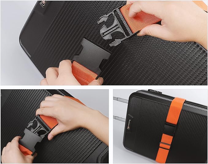 4Pcs Luggage Straps for Suitcase Travel Accessories TSA Approved, 80In Long Belts to Keep Your Suitcase Secure, Adjustable Bag Straps with Quick-Release Buckle for Travel Bag Closure, Rose