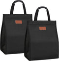 Lunch Bags for Women Insulated Reusable Lunch Tote with Internal Pocket, Lunch Tote bag for Work (Black