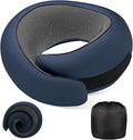 Neck Pillow Airplane,100% Pure Memory FoamTravel Neck Pillow Travel Neck Support Ergonomic &Portable Design Best for Sleeping Plane Car Train Office Flight (Deep Blue)