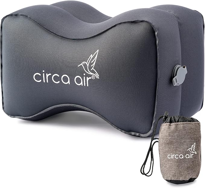 Circa Air Inflatable Knee Pillow for Side Sleepers, Travel Knee Pillow Between Legs for Sleeping, Orthopedic Sciatica Pain Relief Pillow, Leg Pillow for Hip Joints and Thigh Sleep Support