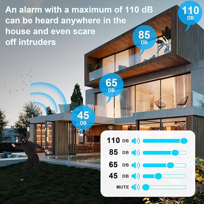 SanJie Door Chime, Door Open Contact Sensor Alarm with 500 FT Range,26 Chimes 5 Adjustable Volume for Business/Store/Home/Office When Entering 2 Receivers +1 Sensors