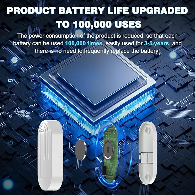SanJie Door Chime, Door Open Contact Sensor Alarm with 500 FT Range,26 Chimes 5 Adjustable Volume for Business/Store/Home/Office When Entering 2 Receivers +1 Sensors