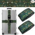 Luggage Straps for Suitcases TSA Approved, Luggage Identifiers for Suitcase, Adjustable Suitcase Strap for Baggage Security with Cute Patten, Travel Necessary Accessories (Sage Green)