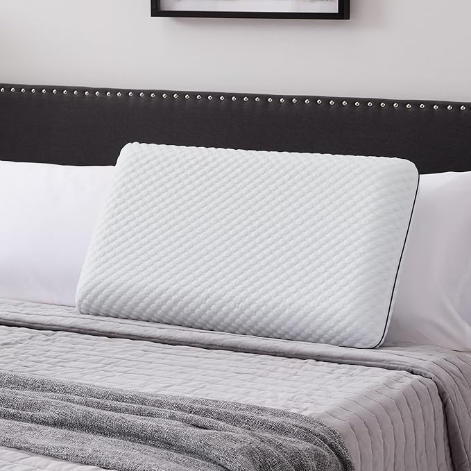 WEEKENDER Gel King Size-1-Pack-Medium Plush Feel-Neck and Shoulder Support-Side, Stomach, and Back Sleepers-Home, Hotel, & Hospital Essentials-CertiPur Certified Memory Foam Pillow, Blue