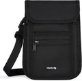 Hanke Passport Holder, Travel Wallet for Womens and Men, Neck Wallet Hidden Passport Pouch for Travel Adjustable Lightweight Thin with 6 compartments (Black)