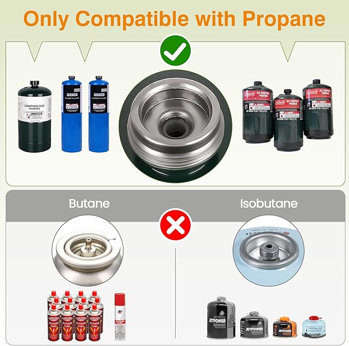 ODSD 2 Burner Camping Stove with Windshield, 20000 BTU Propane Camp Stove, Portable Folding Gas Stove, Camping Essentials Gears Includes Frying Pan, Coffee Stand & Carry Bag, Green