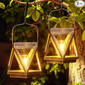 KOOPER Solar Lanterns Outdoor Waterproof - Upgraded Metal Hanging Solar Lights Outdoor Lanterns Decorative, Bright Bronze Hanging Lantern Outdoor for Yard Patio Table Pathway Garden Decor 2 Pack