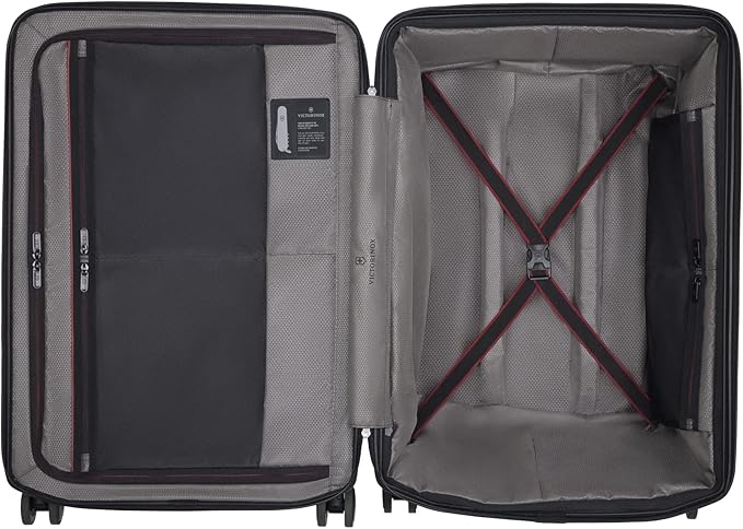Victorinox Spectra 3.0 Expandable Medium Case - Modern Hardside Luggage - Rolling Suitcase with Spinner Wheels - Holds Travel Accessories - 81 Liters, Black