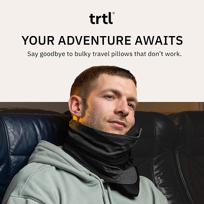 trtl Travel Pillow Cool for Neck Support- Cooling Neck Pillow with Cushioning Foam for Stability and Comfort, Breathable Fabric, Lightweight and Easy to Carry