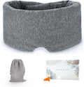 FRESHME Cotton Eye Mask for Sleeping in Gift Box - Soft and Adjustable Extensions Sleep Mask with Earplugs and Pouch for Women and Men, Blackout Cover for Night Travel Relaxation