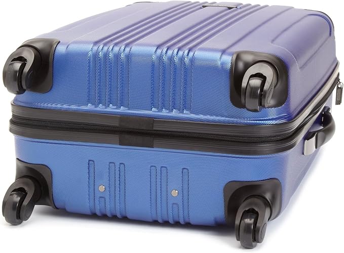 Kenneth Cole REACTION Out of Bounds Lightweight Hardshell 4-Wheel Spinner Luggage, Cobalt Blue, 24-Inch Checked