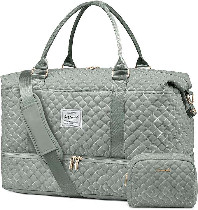 LOVEVOOK Travel Duffle Bag,Weekender Bags for Women with Shoe Compartment，Carry on Overnight Bag with Toiletry Bag,Gym Duffel Bag with Wet Pocket, Hospital Bags for Labor and Delivery