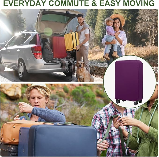 PATIKIL Luggage Cover, Suitcases Covers Elastic Carry on Cover Protector Washable Scratch-Resistant Fits 26-27 Inch Luggage for Travel Business Trips, Purple