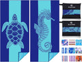 2 Pack Microfiber Lightweight Beach Towel 71"x32" Oversized Extra Large Thin Sand Free Towels Travel Swim Pool Yoga Gym Camping for Adults Women Men Beach Essentials Accessories Vacation Gift