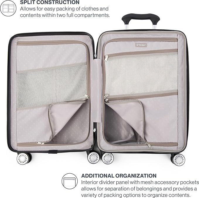 Travelpro Pathways 3 Hardside Expandable Luggage, 8 Spinner Wheels, Lightweight Hard Shell Suitcase, Checked Medium 25 Inch, Royal Blue