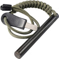 bayite 4 Inch Survival Ferrocerium Drilled Flint Fire Starter, Ferro Rod Kit with Paracord Landyard Handle and Striker, 4"(Long) x 3/8"(Diameter)