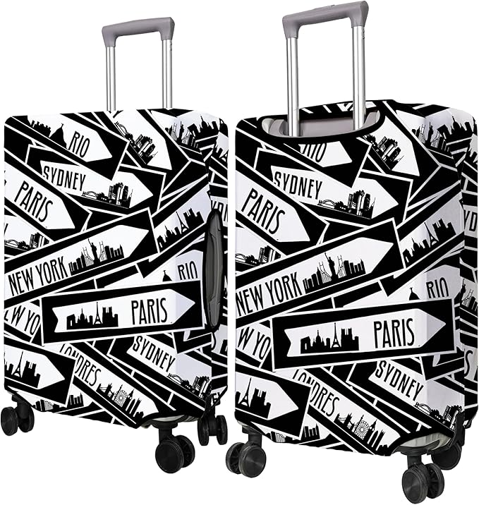 Travel Luggage Cover Suitcase Protector Fits 18-32 Inch Wheel Covers PatternedTravel Related Items Flower Luggage Protector Elastic S