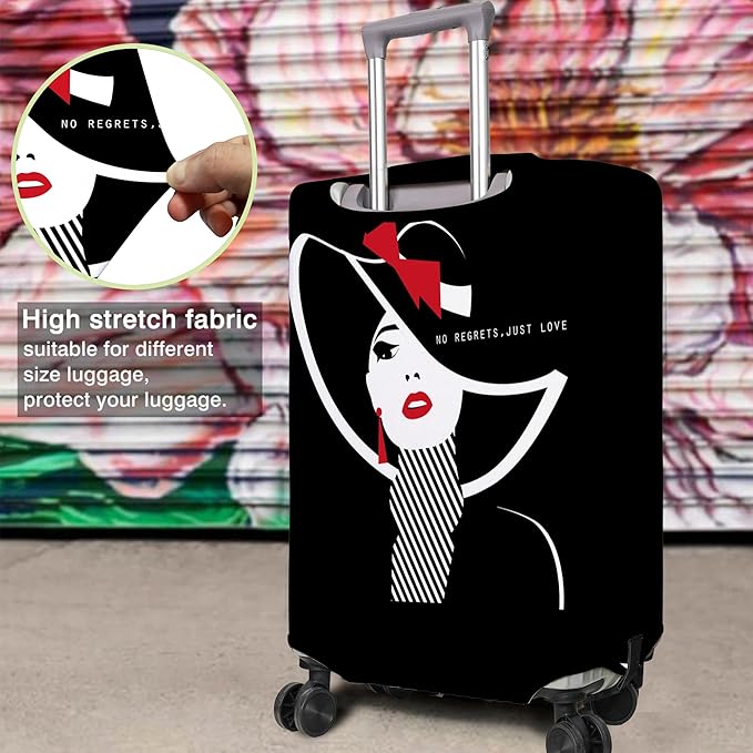 Travel Luggage Cover Suitcase Protector Fits 18-32 Inch Wheel Covers PatternedTravel Related Items Flower Luggage Protector Elastic L
