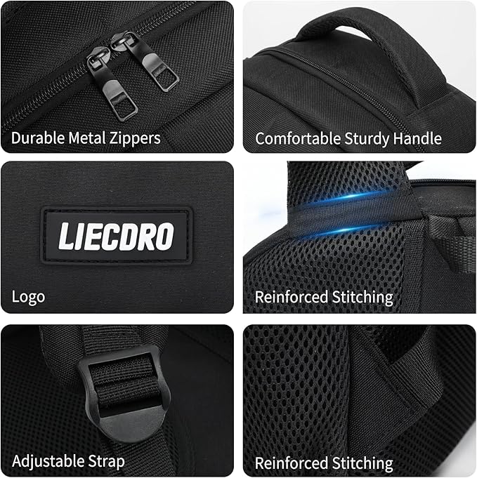Black Backpack for Men Women, Backpack for School, School Backpacks for Boys Girls Teens, 17.3 inch Laptop Back Pack with USB Charging Port, Large College Book Bag, Business Work Travel Bookbag